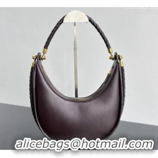 New Design Bottega Veneta Hula Hoop Hobo Bag in Smooth Leather 794902 Fondant Brown 2024