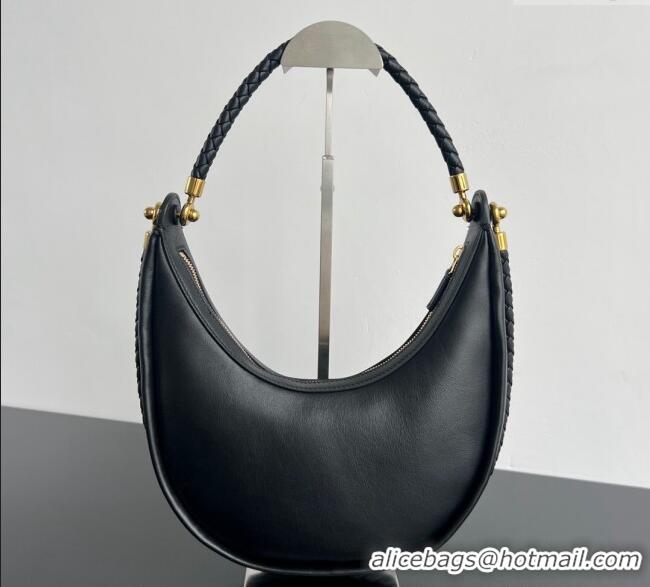 Well Crafted Bottega Veneta Hula Hoop Hobo Bag in Smooth Leather 794902 Black 2024