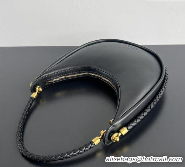 Well Crafted Bottega Veneta Hula Hoop Hobo Bag in Smooth Leather 794902 Black 2024