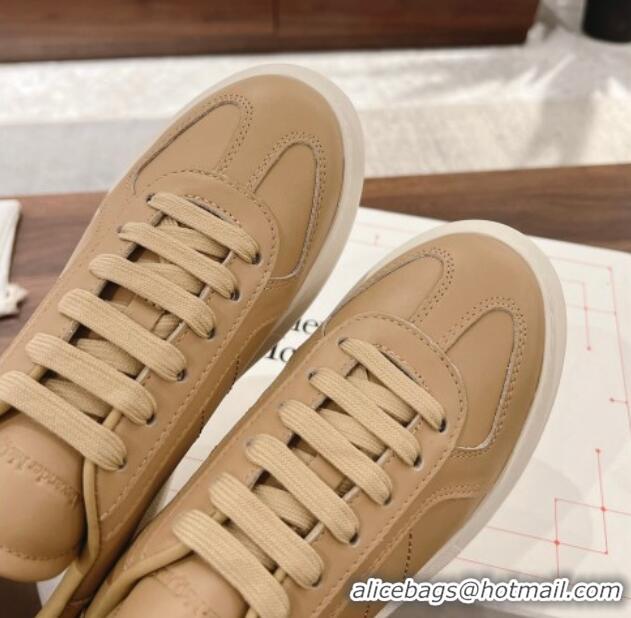 Best Grade Alexander McQueen Oversized Retro Sneakers in Calfskin Leather Beige 1225065