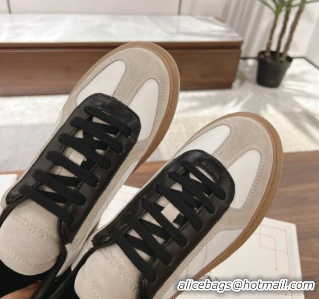 Luxurious Alexander McQueen Oversized Retro Sneakers in Calfskin and Suede White/Grey/Black 1225066