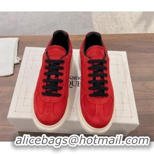 Buy Luxury Alexander McQueen Oversized Retro Sneakers in Suede Red 1225068