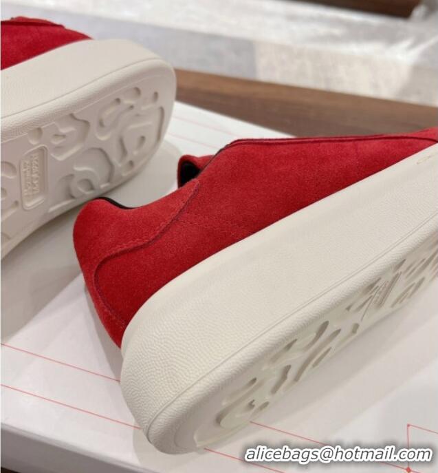 Buy Luxury Alexander McQueen Oversized Retro Sneakers in Suede Red 1225068