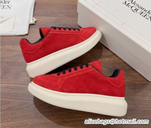 Buy Luxury Alexander McQueen Oversized Retro Sneakers in Suede Red 1225068