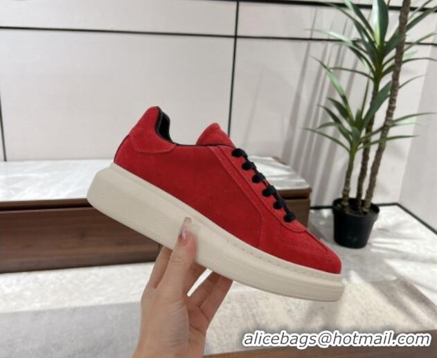 Buy Luxury Alexander McQueen Oversized Retro Sneakers in Suede Red 1225068