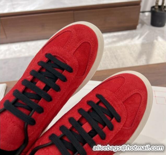 Buy Luxury Alexander McQueen Oversized Retro Sneakers in Suede Red 1225068