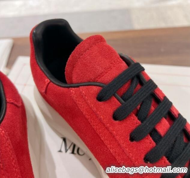 Buy Luxury Alexander McQueen Oversized Retro Sneakers in Suede Red 1225068