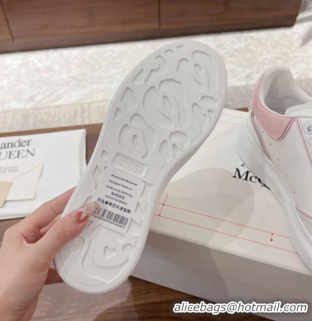 Purchase Alexander McQueen Oversized Retro Sneakers in Patchwork Silky Calfskin White/Light Pink 1225070