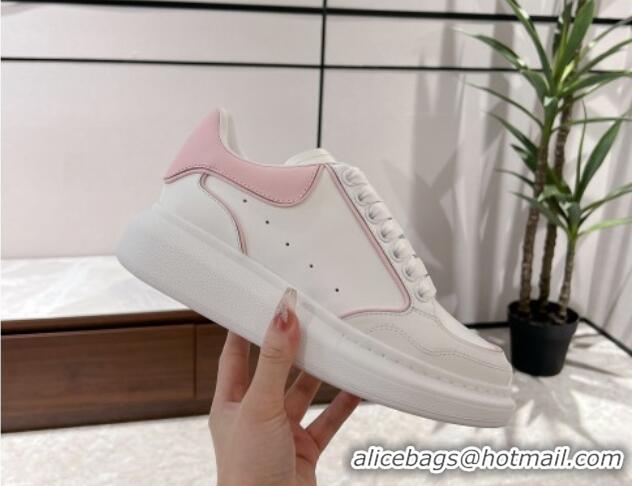 Purchase Alexander McQueen Oversized Retro Sneakers in Patchwork Silky Calfskin White/Light Pink 1225070