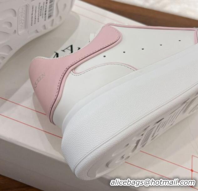 Purchase Alexander McQueen Oversized Retro Sneakers in Patchwork Silky Calfskin White/Light Pink 1225070