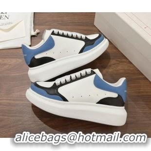 Best Product Alexander McQueen Oversized Retro Sneakers in Patchwork Silky Calfskin White/Blue/Black 1225071