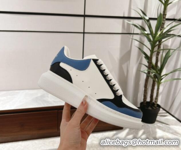 Best Product Alexander McQueen Oversized Retro Sneakers in Patchwork Silky Calfskin White/Blue/Black 1225071