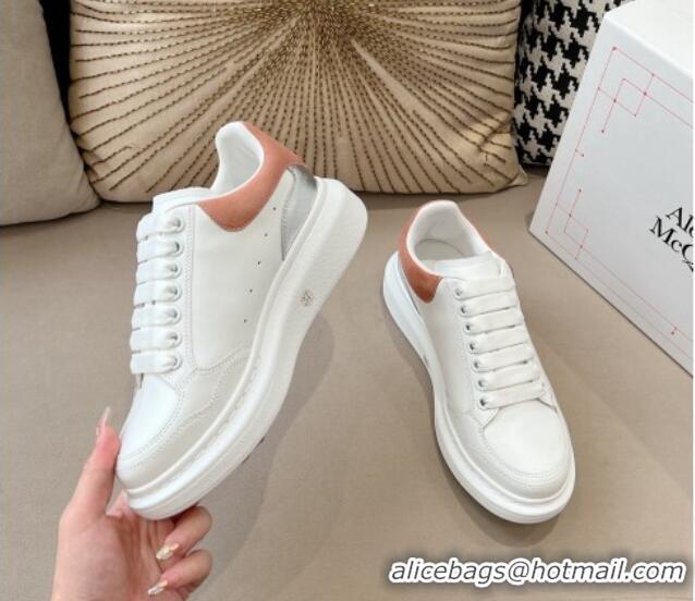 Good Product Alexander McQueen Oversized Retro Sneakers in Patchwork Silky Calfskin White/Pink/Silver 1225072