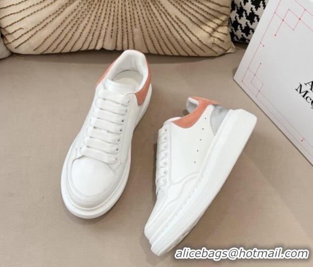 Good Product Alexander McQueen Oversized Retro Sneakers in Patchwork Silky Calfskin White/Pink/Silver 1225072