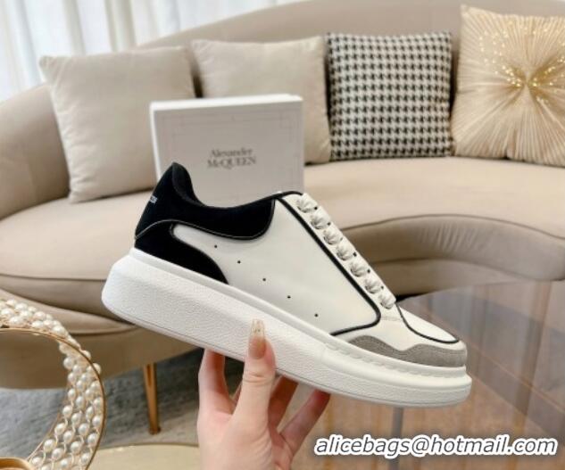 Duplicate Alexander McQueen Oversized Retro Sneakers in Patchwork Silky Calfskin White/Grey/Black 1225074