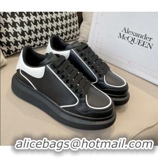 Trendy Design Alexander McQueen Oversized Retro Sneakers in Patchwork Silky Calfskin Black/White 1225075