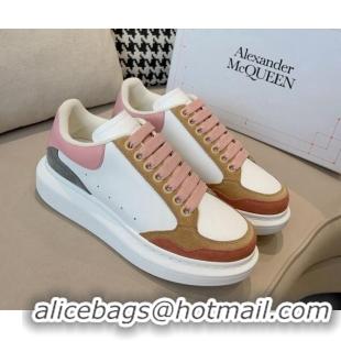 Grade Quality Alexander McQueen Oversized Retro Sneakers in Patchwork Silky Calfskin White/Multicolor 1225080