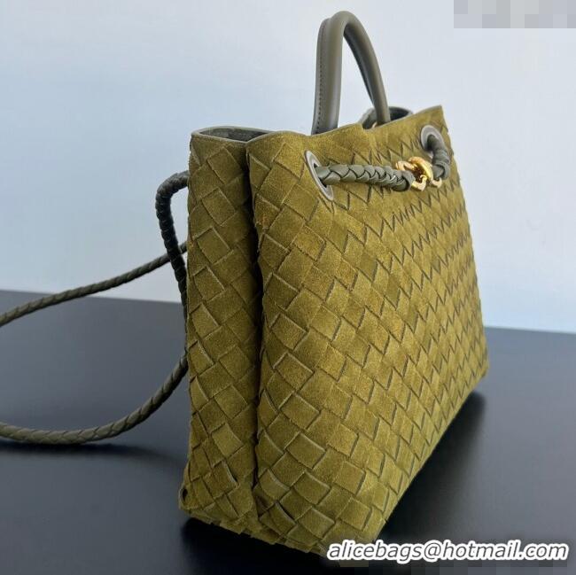 Grade Quality Bottega Veneta Medium Andiamo Top Handle Bag in Suede 743572 Lemon Green 2024