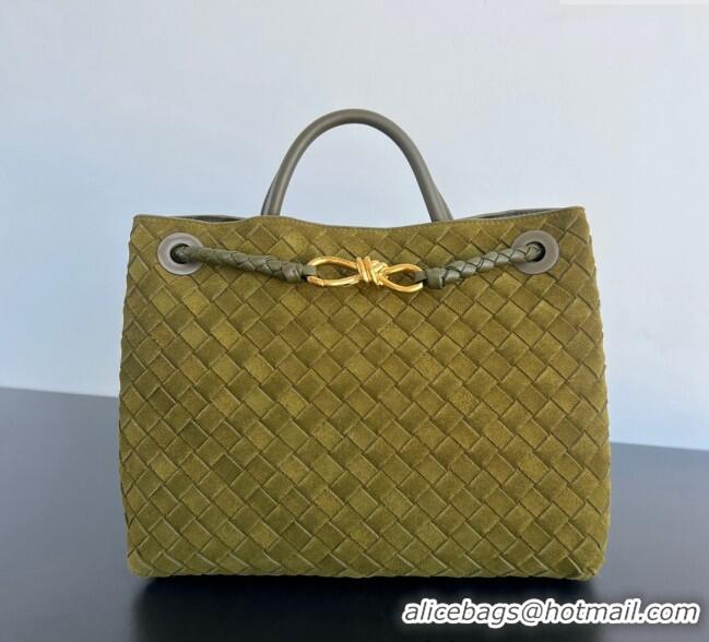 Grade Quality Bottega Veneta Medium Andiamo Top Handle Bag in Suede 743572 Lemon Green 2024