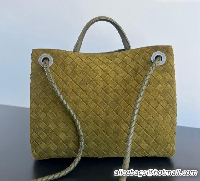 Grade Quality Bottega Veneta Medium Andiamo Top Handle Bag in Suede 743572 Lemon Green 2024