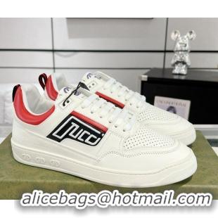 Best Product Gucci Leather Sneakers with GUCCI White/Red 1118081