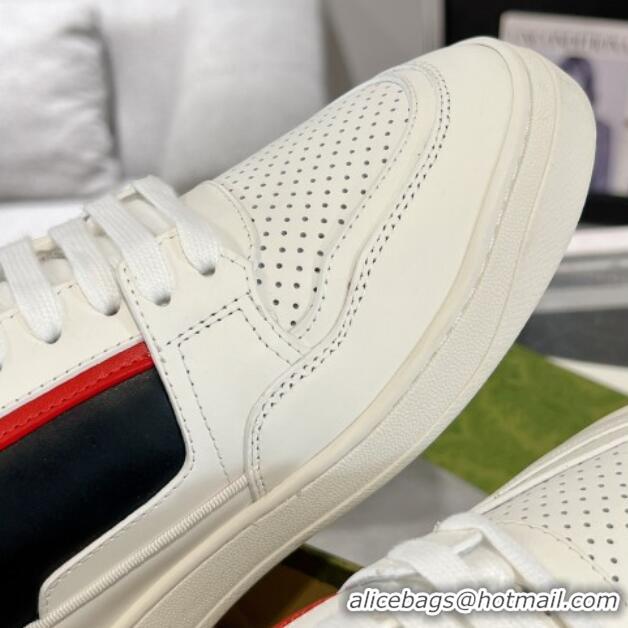 Best Product Gucci Leather Sneakers with GUCCI White/Red 1118081