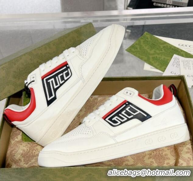 Best Product Gucci Leather Sneakers with GUCCI White/Red 1118081