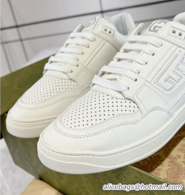 Classic Hot Gucci Leather Sneakers with GUCCI All White 1118082