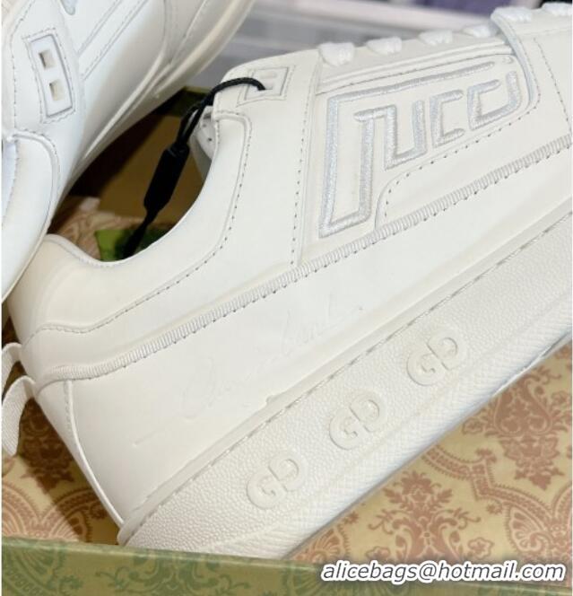 Classic Hot Gucci Leather Sneakers with GUCCI All White 1118082