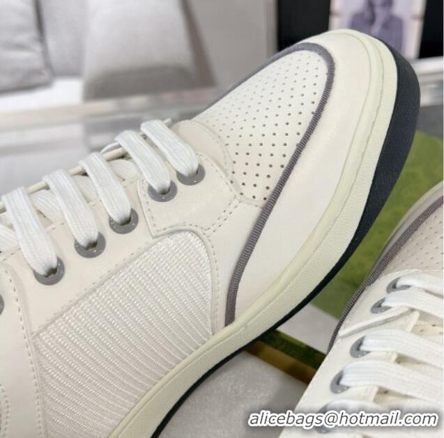 Good Quality Gucci White Leather Sneakers with Interlocking G Grey 1118086