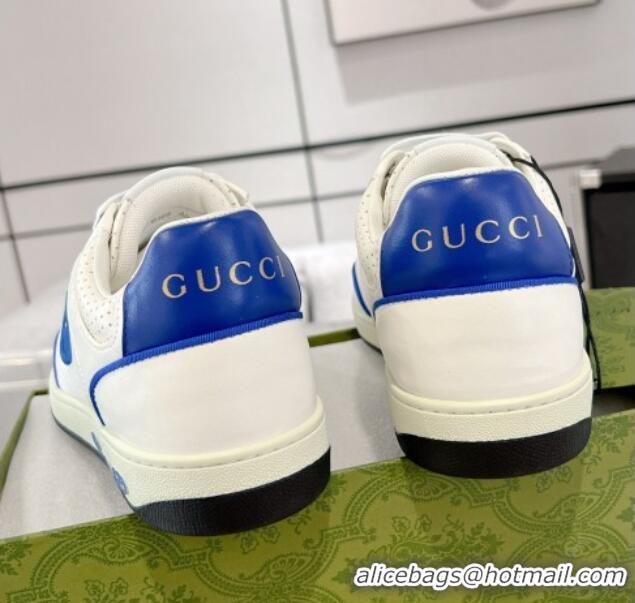 Good Looking Gucci White Leather Sneakers with Interlocking G Blue 1118087