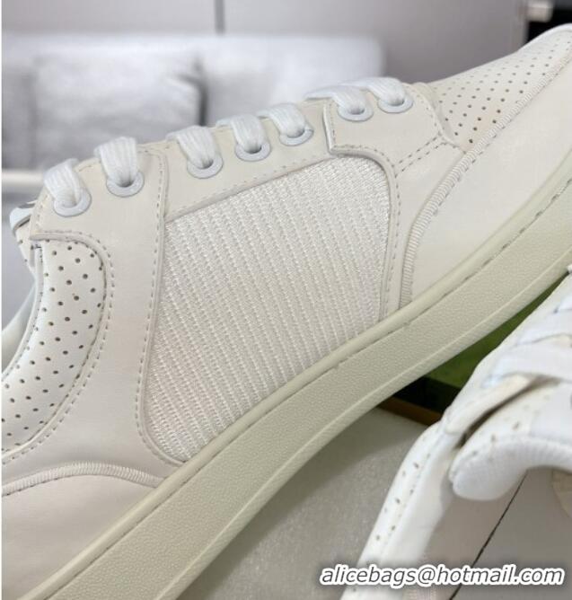 Best Product Gucci Leather Sneakers with Interlocking G All White 1118088