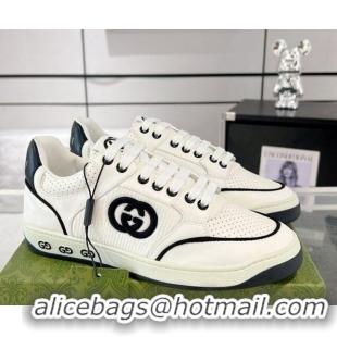 Most Popular Gucci White Leather Sneakers with Interlocking G Black 1118089