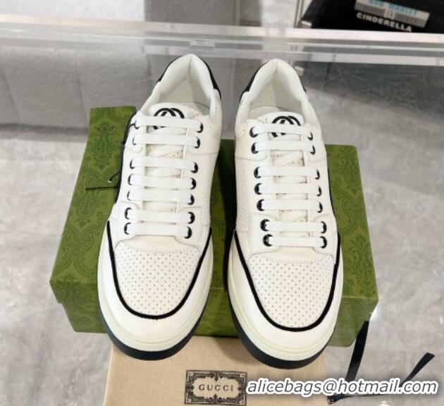 Most Popular Gucci White Leather Sneakers with Interlocking G Black 1118089