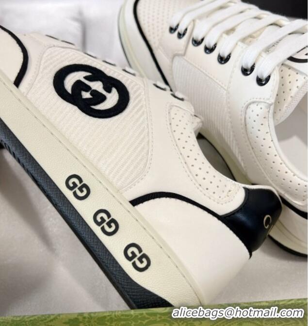 Most Popular Gucci White Leather Sneakers with Interlocking G Black 1118089