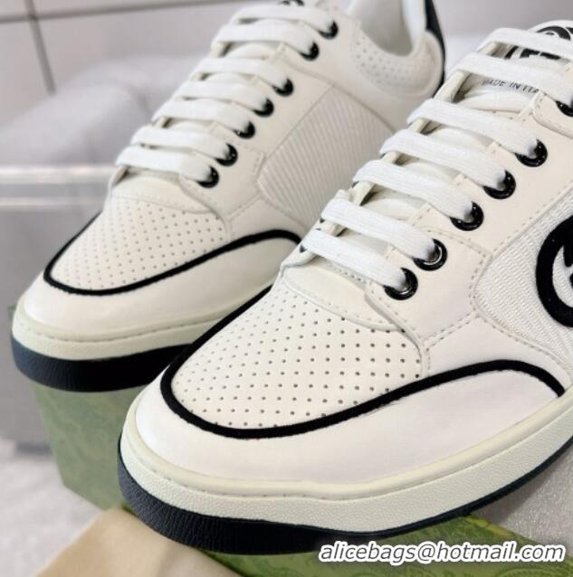 Most Popular Gucci White Leather Sneakers with Interlocking G Black 1118089