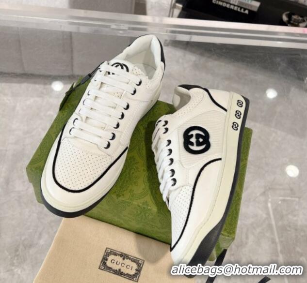 Most Popular Gucci White Leather Sneakers with Interlocking G Black 1118089