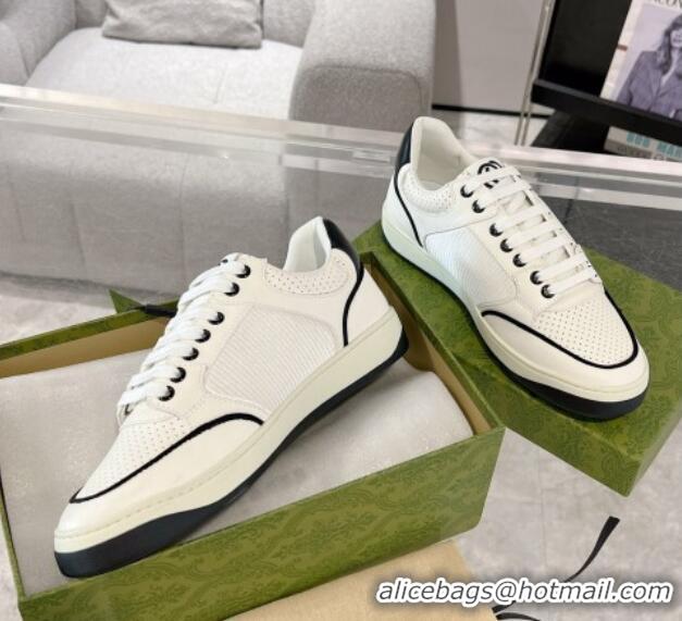 Most Popular Gucci White Leather Sneakers with Interlocking G Black 1118089