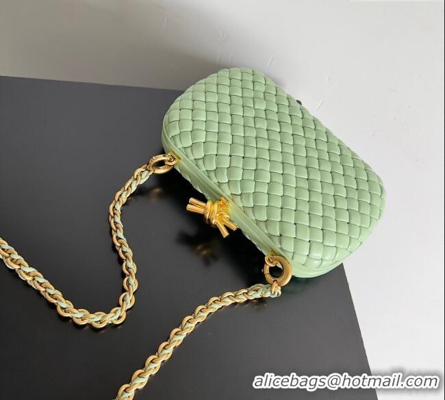 Top Grade Bottega Veneta Knot With Chain Mini Bag 776662 Light Green 2024