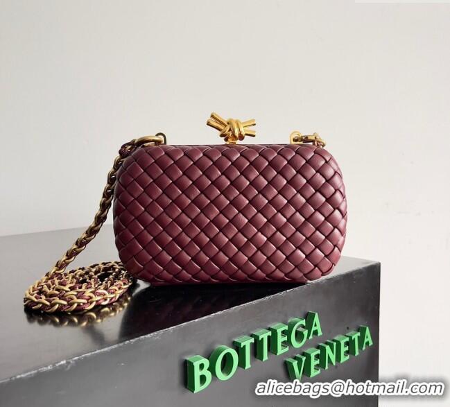 Top Grade Bottega Veneta Knot With Chain Mini Bag 776662 Burgundy 2024