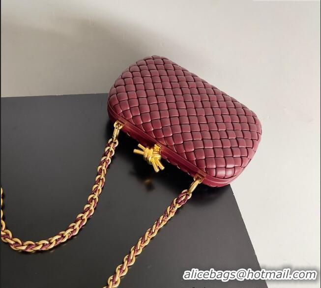 Top Grade Bottega Veneta Knot With Chain Mini Bag 776662 Burgundy 2024