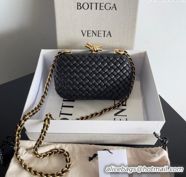 Well Crafted Bottega Veneta Knot With Chain Mini Bag 776662 Black 2024