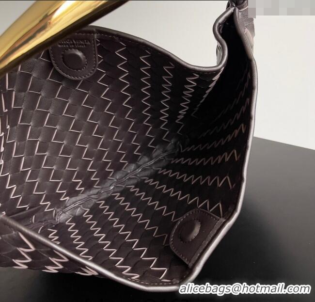 Shop Promotional Bottega Veneta Sardine Bag in Intrecciato Leather 716082 Chocolate Brown 2024