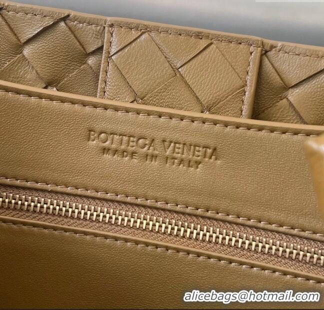 Top Grade Bottega Veneta Medium Andiamo Top Handle Bag in Suede 743572 Light Brown 2024