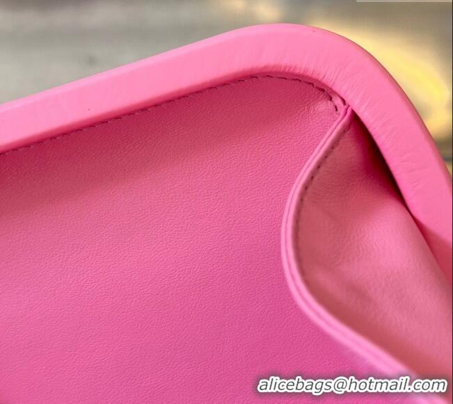 Famous Brand Bottega Veneta Knot Minaudiere Clutch in Foulard Intreccio Leather 717622 Pink 2024