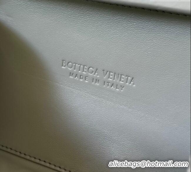 Grade Quality Bottega Veneta Knot Minaudiere Clutch in Foulard Intreccio Leather 717622 Light Grey 2024