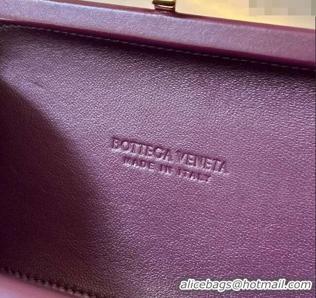 Grade Quality Bottega Veneta Knot Minaudiere Clutch in Foulard Intreccio Leather 717622 Dark Burgundy 2024