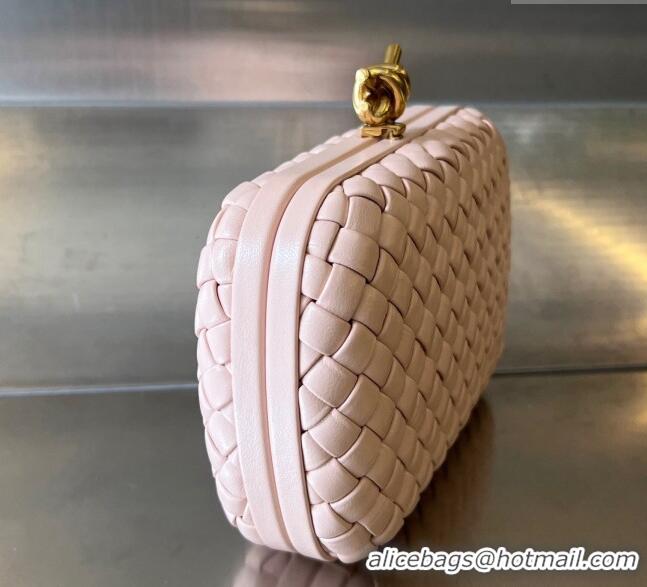 Best Price Bottega Veneta Knot Minaudiere Clutch in Padded Intreccio Leather 717622 Lotus Pink 2024