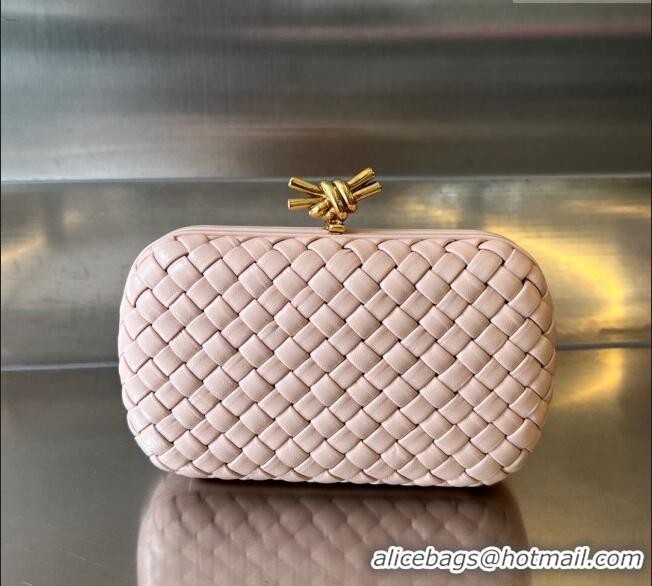 Best Price Bottega Veneta Knot Minaudiere Clutch in Padded Intreccio Leather 717622 Lotus Pink 2024