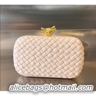 New Fashion Bottega Veneta Knot Minaudiere Clutch in Padded Intreccio Leather 717622 Melon Pink 2024